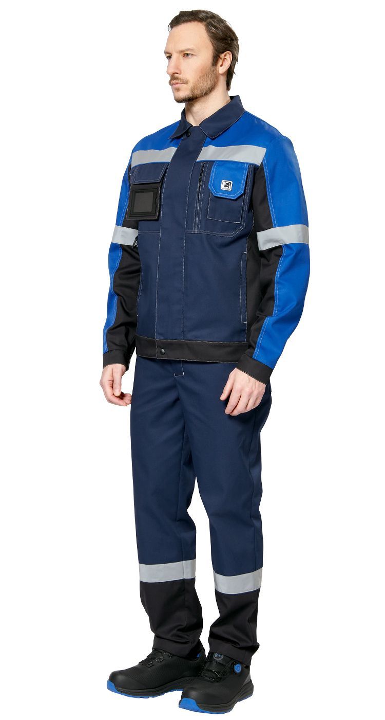 Куртка мужская рабочая летняя для ИТР "Виват" NEW сине-черно-васильковая  цена